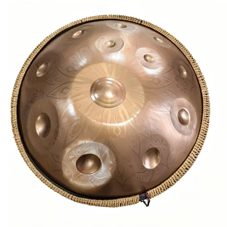 432HZ 22 Inch 12-Note D Minor Ash Steel Handpan, Handcrafted Performance-Grade Handpan Drum