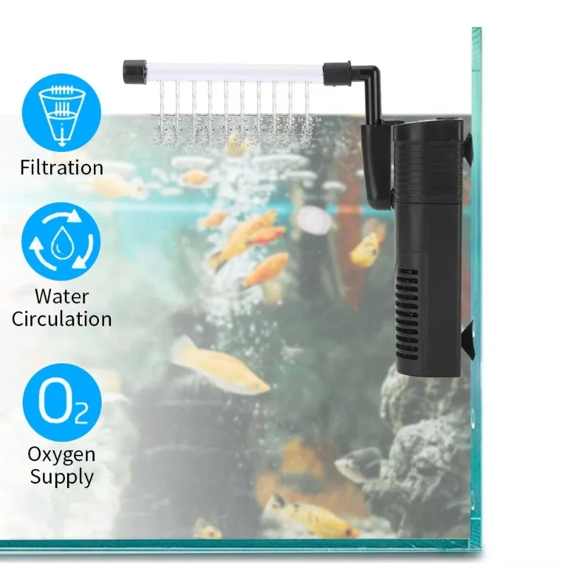 Built-In Three-In-One Fish Tank Filter With Rain Sprinkler Circulation Oxygenation Aquarium Filter Pump