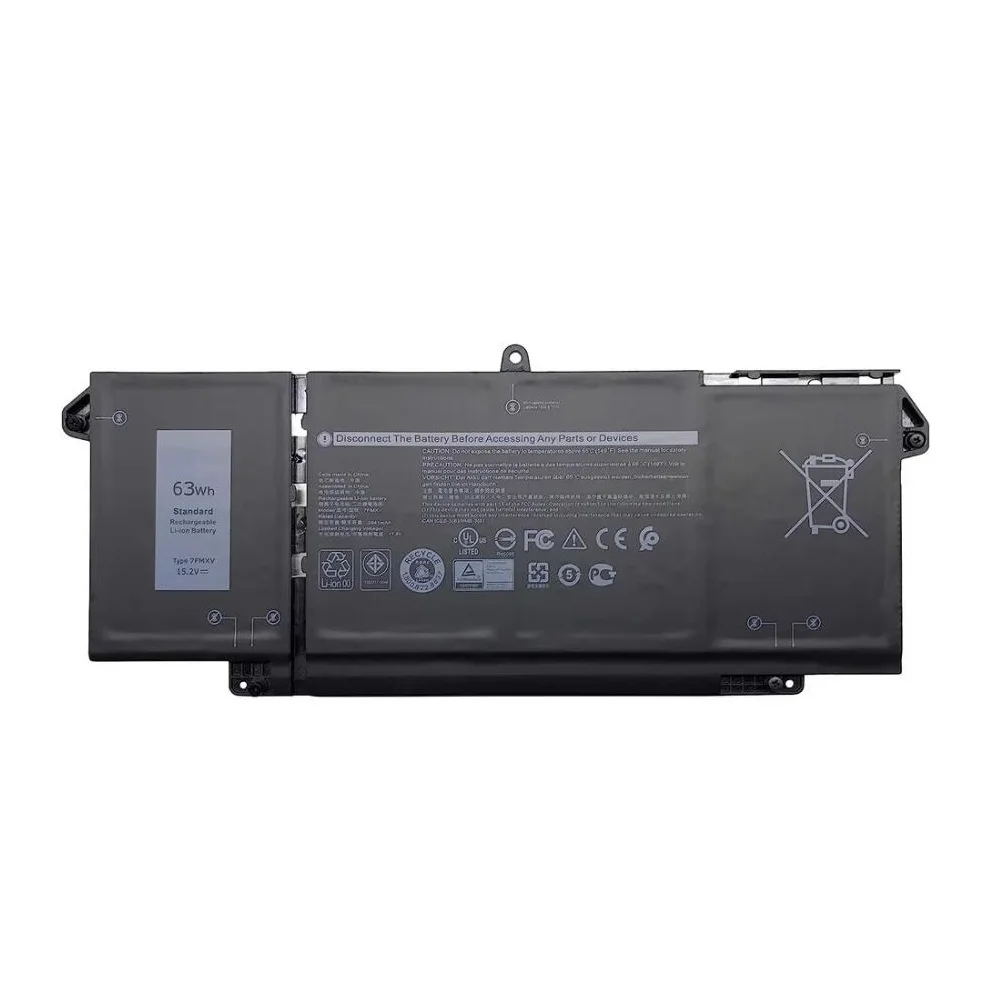 15.2V 63Wh New 7FMXV Laptop Battery  For DELL Latitude 13 5320 2-in-1 14 7420 7520 4M1JN 9JM71 HDGJ8 TN2GY 0TN2GY MHR4G 1PP63