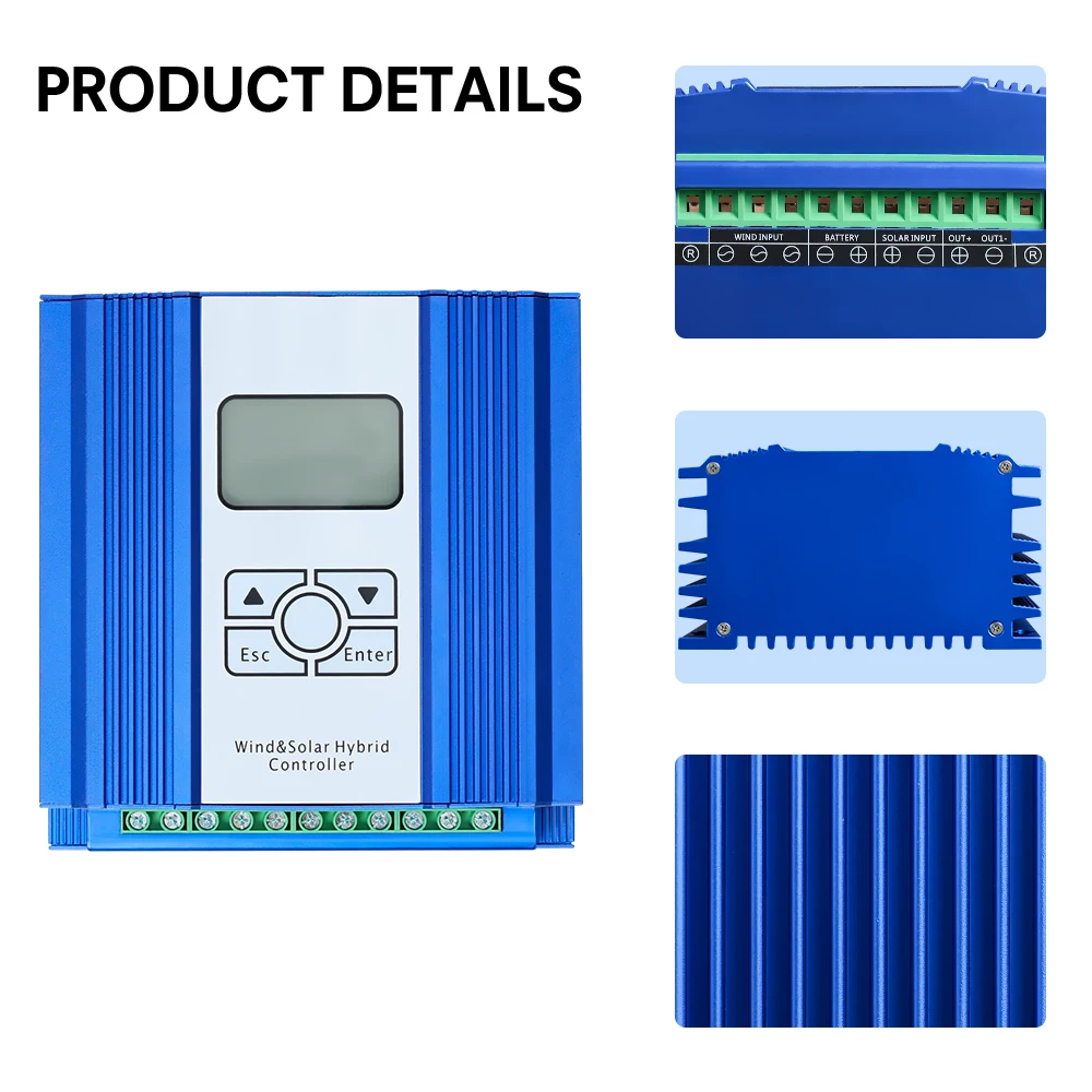 Imagem -05 - Controlador Híbrido com Caminhão Basculante para Acampamento ao ar Livre Geradores de Turbinas Eólicas Super Boost Charging 12v 24v 48v 3000w