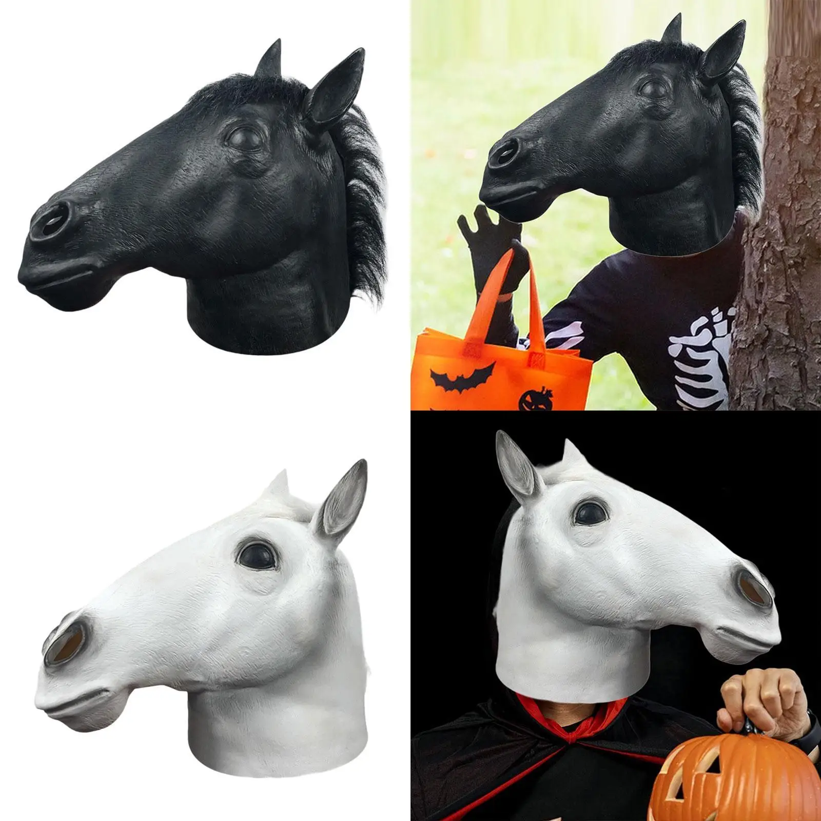 

Halloween Horse Mask Funny Animal Head Mask for Party Props Carnival Cosplay