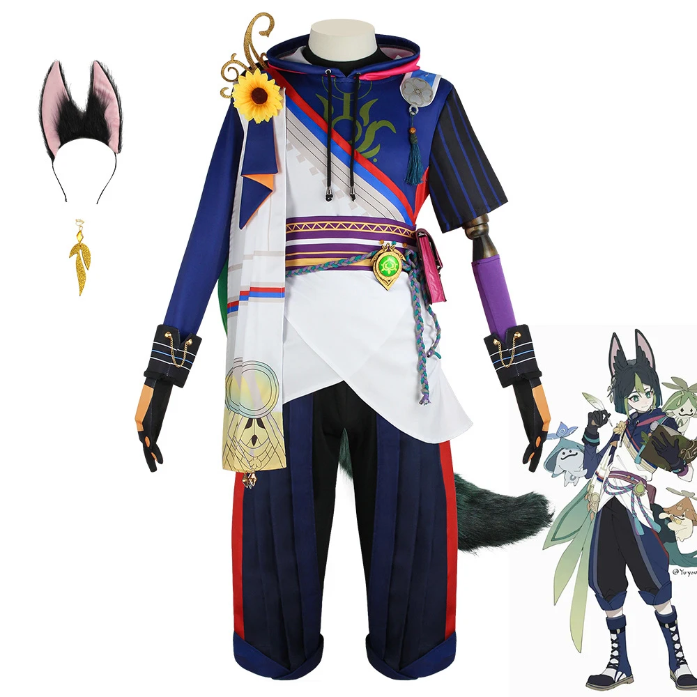 

Tighnari Cosplay Costume Genshin Impact Game Anime Convention Polyester Outfit Great Details Complete Set Performance Clothes