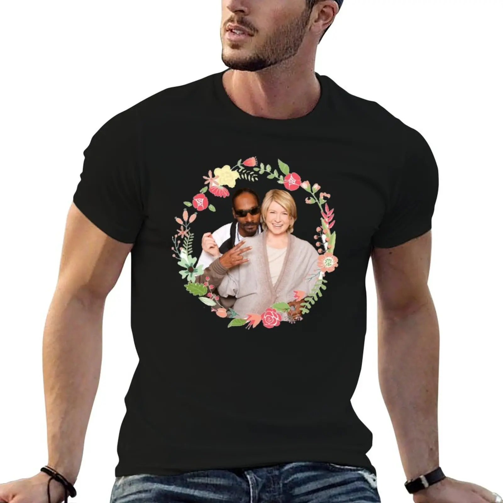 Snoop and Martha T-Shirt Simple Casual Short Sleeve Cotton T-Shirt