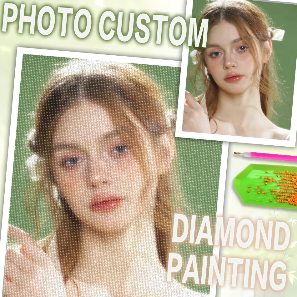 

CHENISTORY 5D DIY Diamond Painting Photo Custom Full Square Round Drill Diamond Embroidery Kits Portrait Mosaic Home Decor Gift