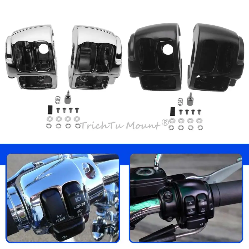 

Для Harley Sportster XL883 Dyna Softail Fat Bob Road King 1996-2017 мотоциклетный алюминиевый руль, чехлы для переключателя управления