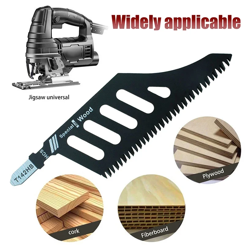 

10 Pack Special Wood T142HB Jigsaw Blades, Black, Steel Construction, Special-Shaped Design For Wood Cutting