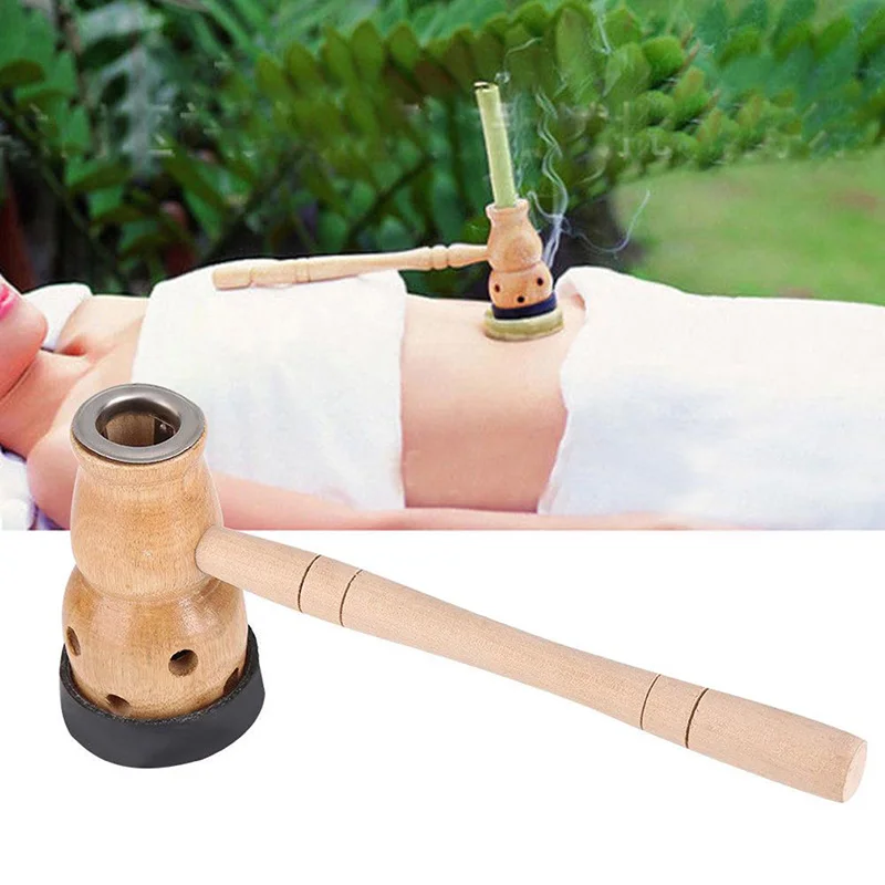 Moxa Beifuß Moxibustion Box Holz Kürbis Gerät Massage Brenner Roll Set Wermut Artemisia Akupunktur Werkzeuge neu