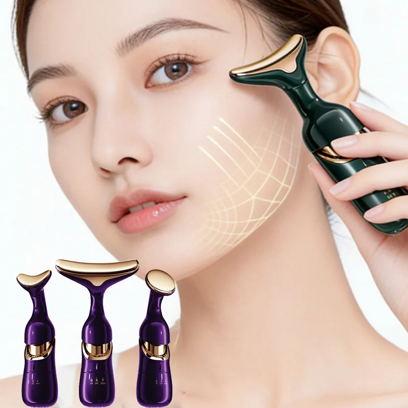 

3in1 Interchangeable Multifunctional Beauty Instrument Facial Neck Eye Skin Lift Tighten Anti-Wrinkle EMS Massage Beauty Device