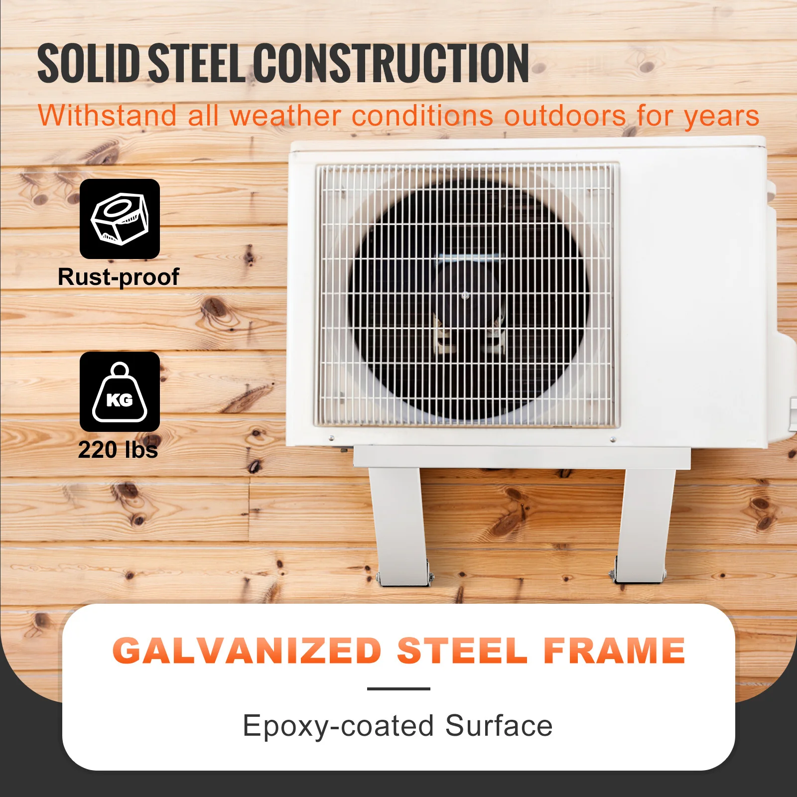 دعامة دعم مكيف الهواء VEVOR بدون حفر، هيكل فولاذي شديد التحمل يناسب نوافذ معلقة مفردة أو مزدوجة للمنزل والمركبات الترفيهية