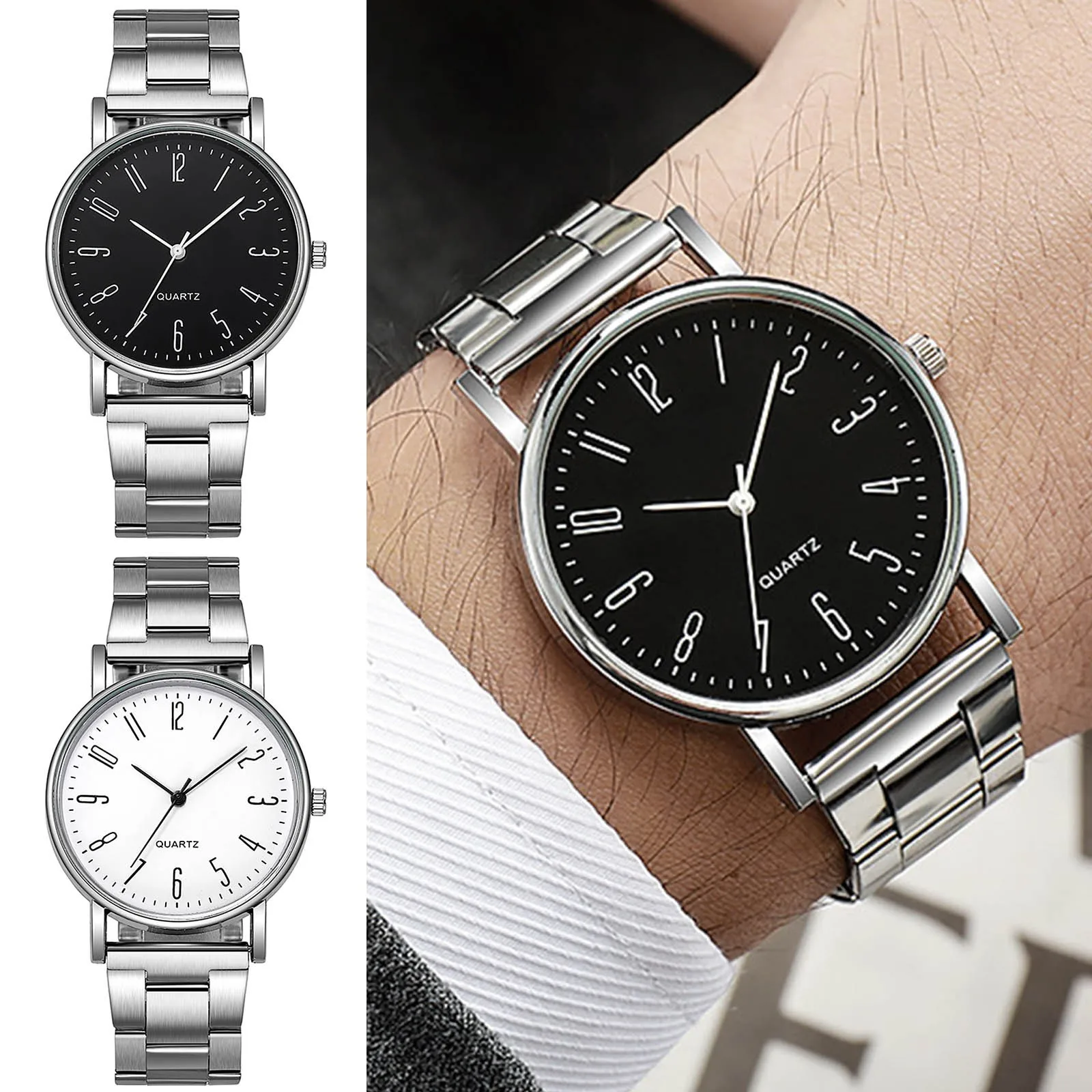 Simple Business Men'S Watch Fashion Casual Quartz Wristwatch For Men High-Quality Steel Case Band Watch Relojes Para Hombres