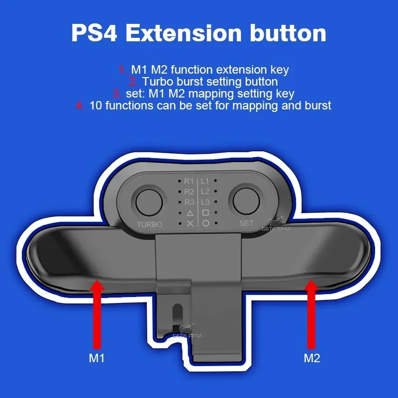 محول زر خلفي لوحدة التحكم DualShock PS4 مع تمديد مفتاح خلفي توربو لملحقات لوحة ألعاب PS4