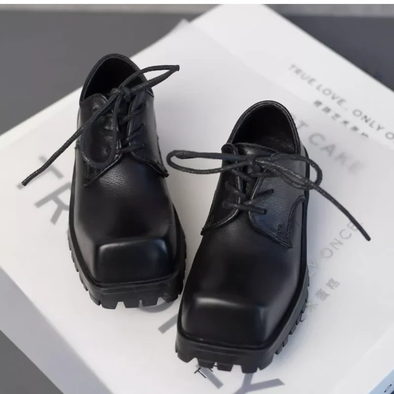 

BJD Doll Shoes For ID75 Doll Fashion Shoes Black Leather Shoes Doll Accessories DIY Gift