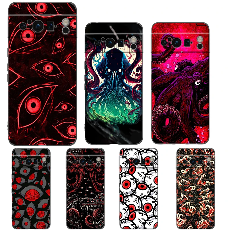 

Phone Case Cover for Google Pixel 9 8 7 6 7A 6A Pro Shockproof Soft TPU 9 Pro XL Shell Capas Fundas The Eye Of Cthulhu Coque Bag