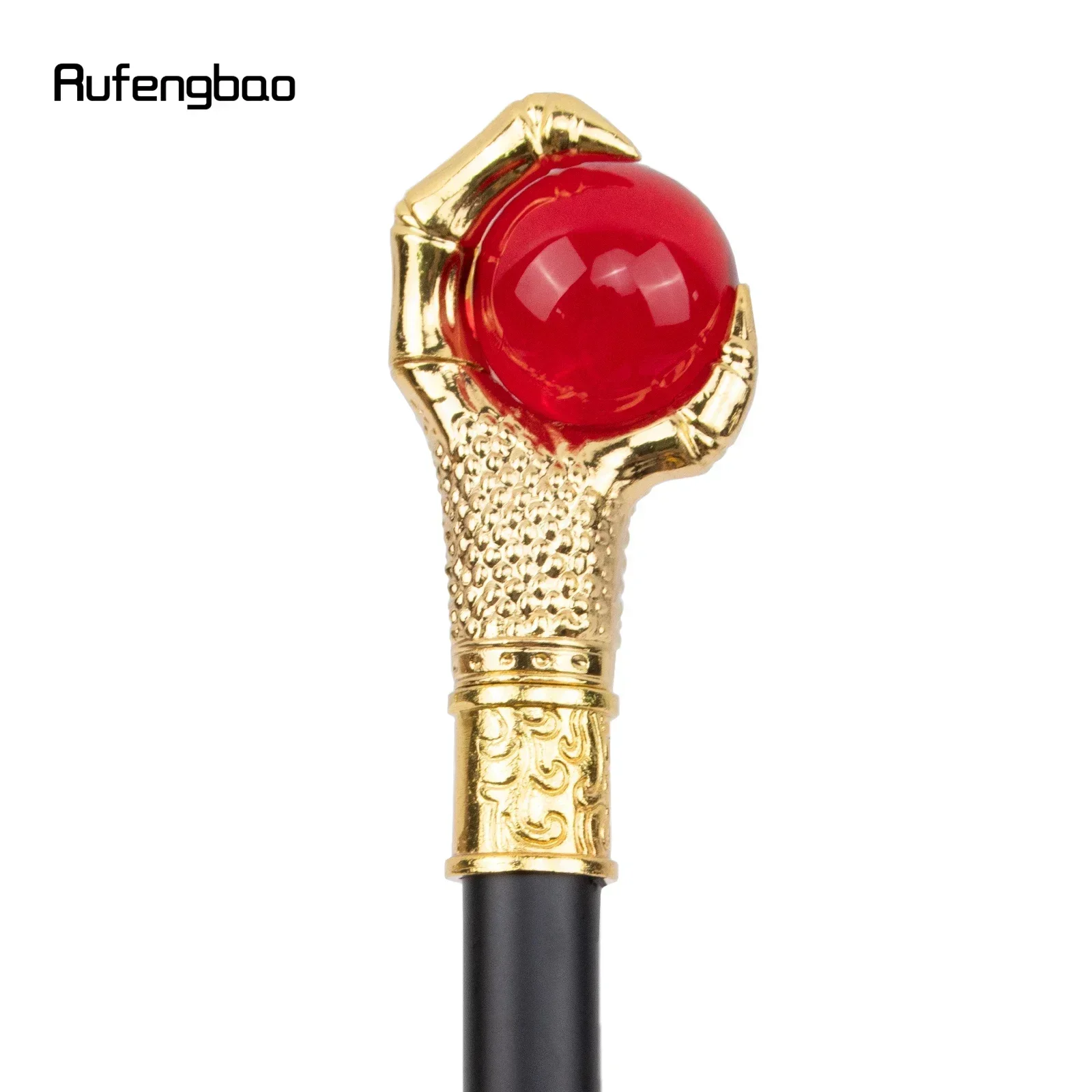 التنين مخلب فهم الكرة الزجاجية الحمراء الذهبي عصا المشي الأزياء الزخرفية عصا المشي أداء المرحلة قصب 93 سنتيمتر #2