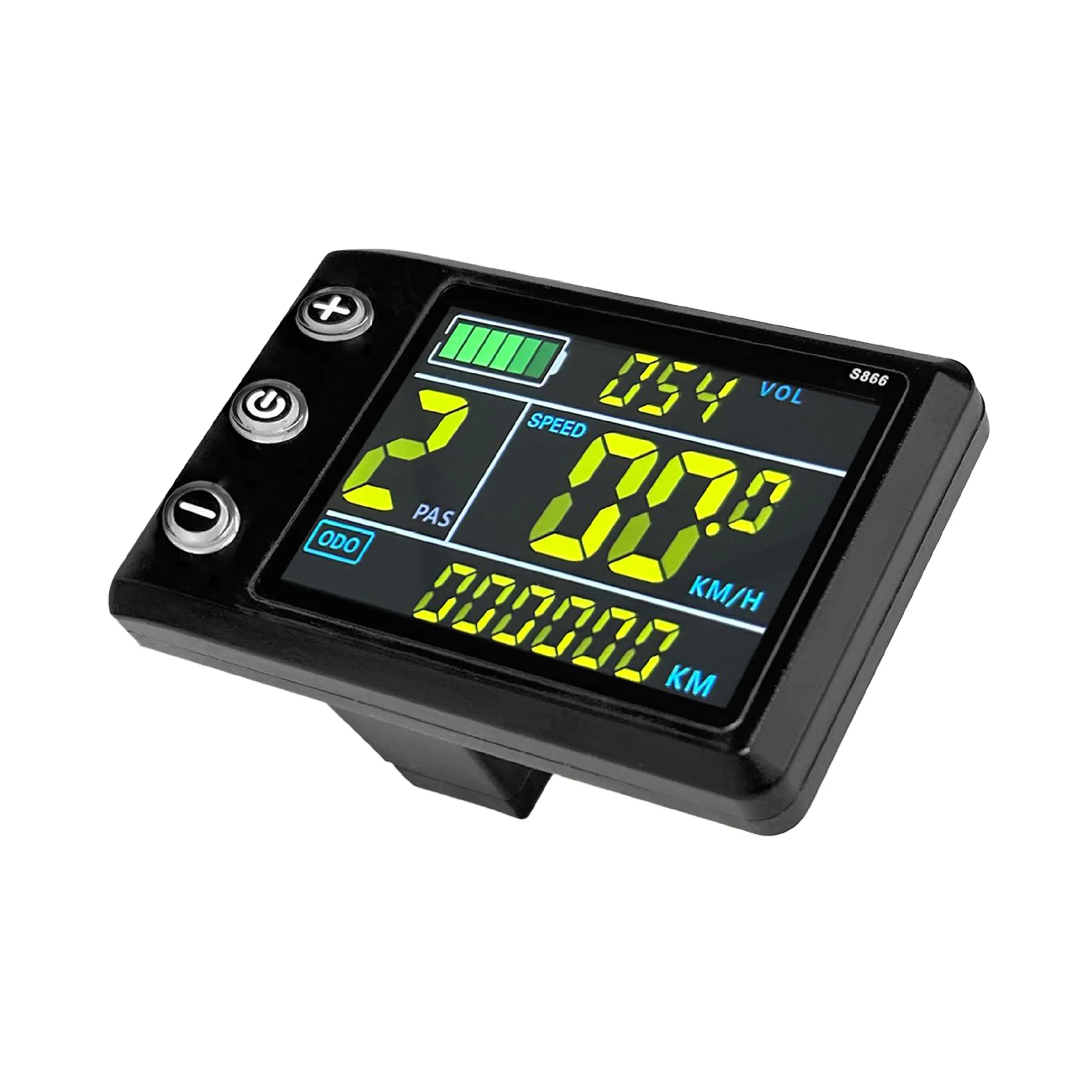

Ebike LCD Display S866 Compatible with 24V 36V 48V Controllers Waterproof Connector Showing Speed Battery and Mileage