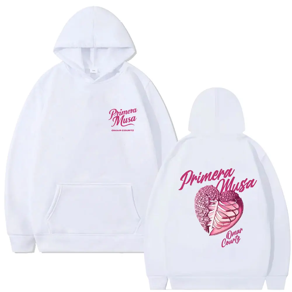 Hot Sale Rapper Omar Courtz Primera Musa Heart 2025 Merch Hoodie Men's Hip Hop Fashion Streetwear Male Vintage Pullover Hoodies