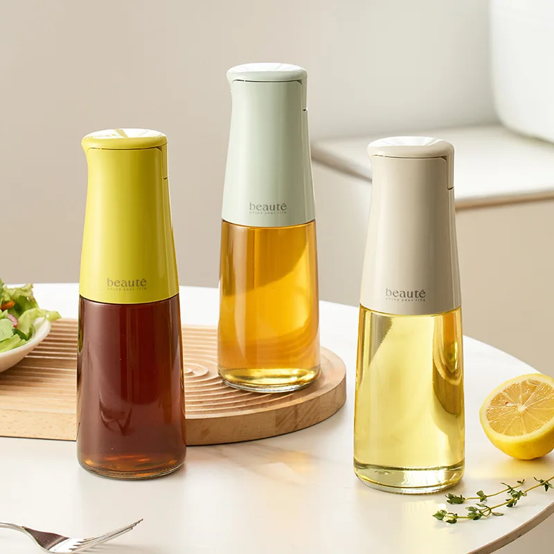 

Automatic Opening and Closing Oil Pot Glass Oil Bottle Kitchen Food Grade Condiment Bottle Without Hanging Gravity Oil Pot