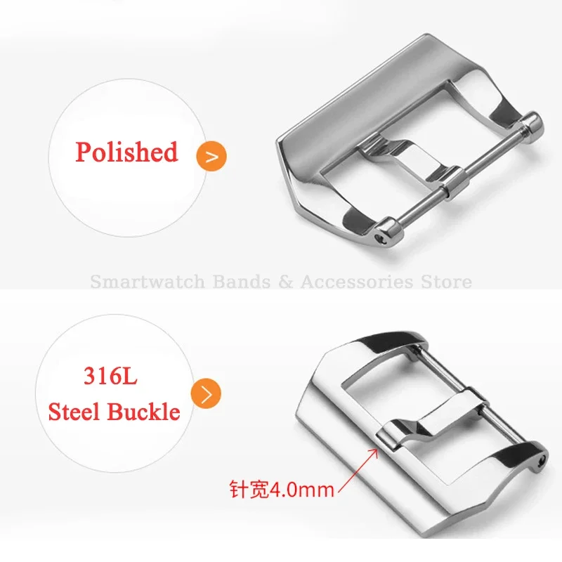 18mm 20mm 22mm 24mm 26mm 316L Stainless Steel Watch Buckle for Panerai for PAM Pin Buckle Matte Polished Metal Clasp Accessoies