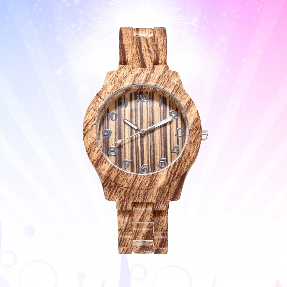 1 قطعة تقليد الخيزران الحبوب ساعة كوارتز الرجال النساء بولي كلوريد الفينيل حزام للجنسين ساعة اليد هدية للزوجين ساعة عيد ميلاد للنساء الرجال