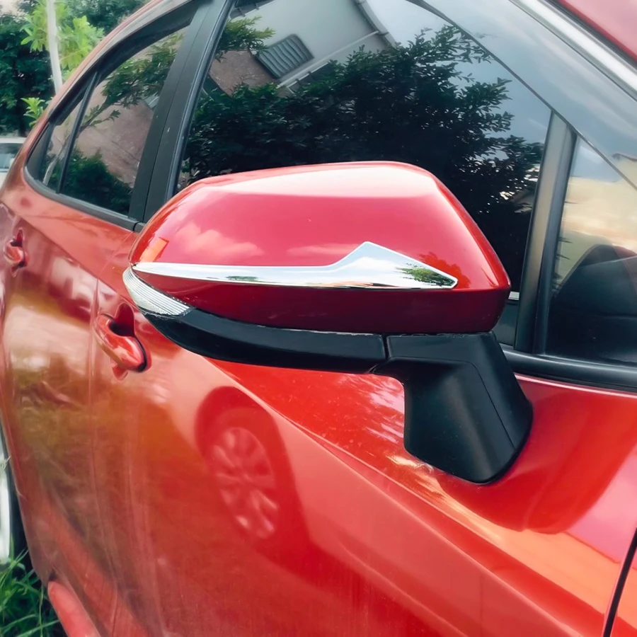 For 2020-2026 Toyota Yaris / Yaris Cross Glossy Chrome Exterior Side Rearview Mirror Cover Strip Trims Protector Garnish 2025