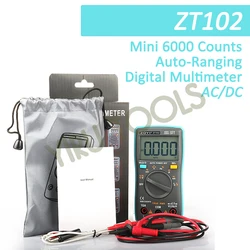 ZOTEK/ZOYI ZT102 Mini 6000 Sayım Otomatik Değişen Dijital Multimetre AC/DC Gerilim Akım Test Cihazı Sıcaklık Ölçümü ile