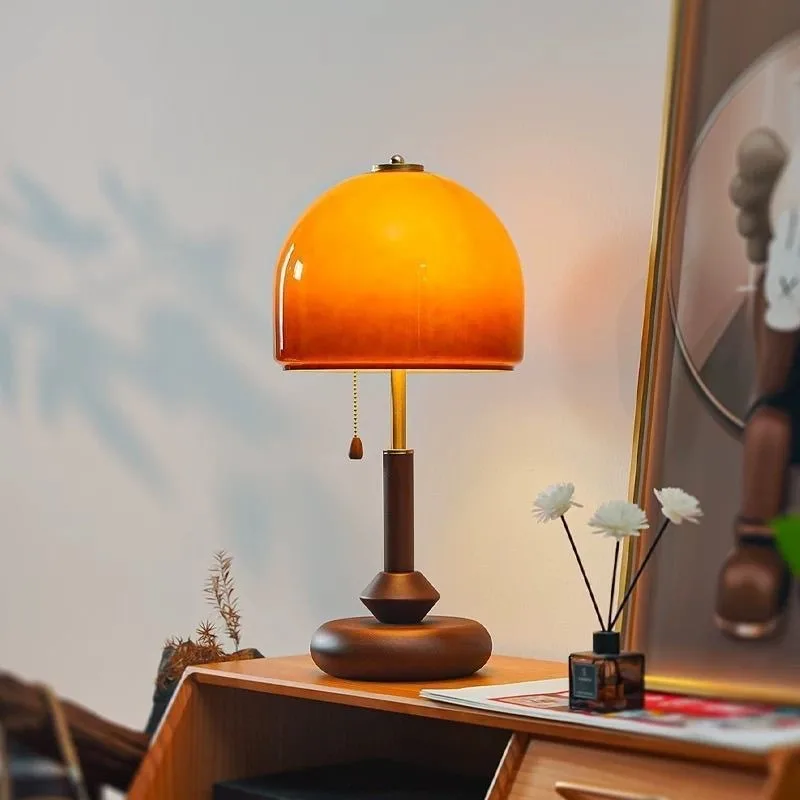Mushroom desk lamp bedroom, bedside lamp retro lamp