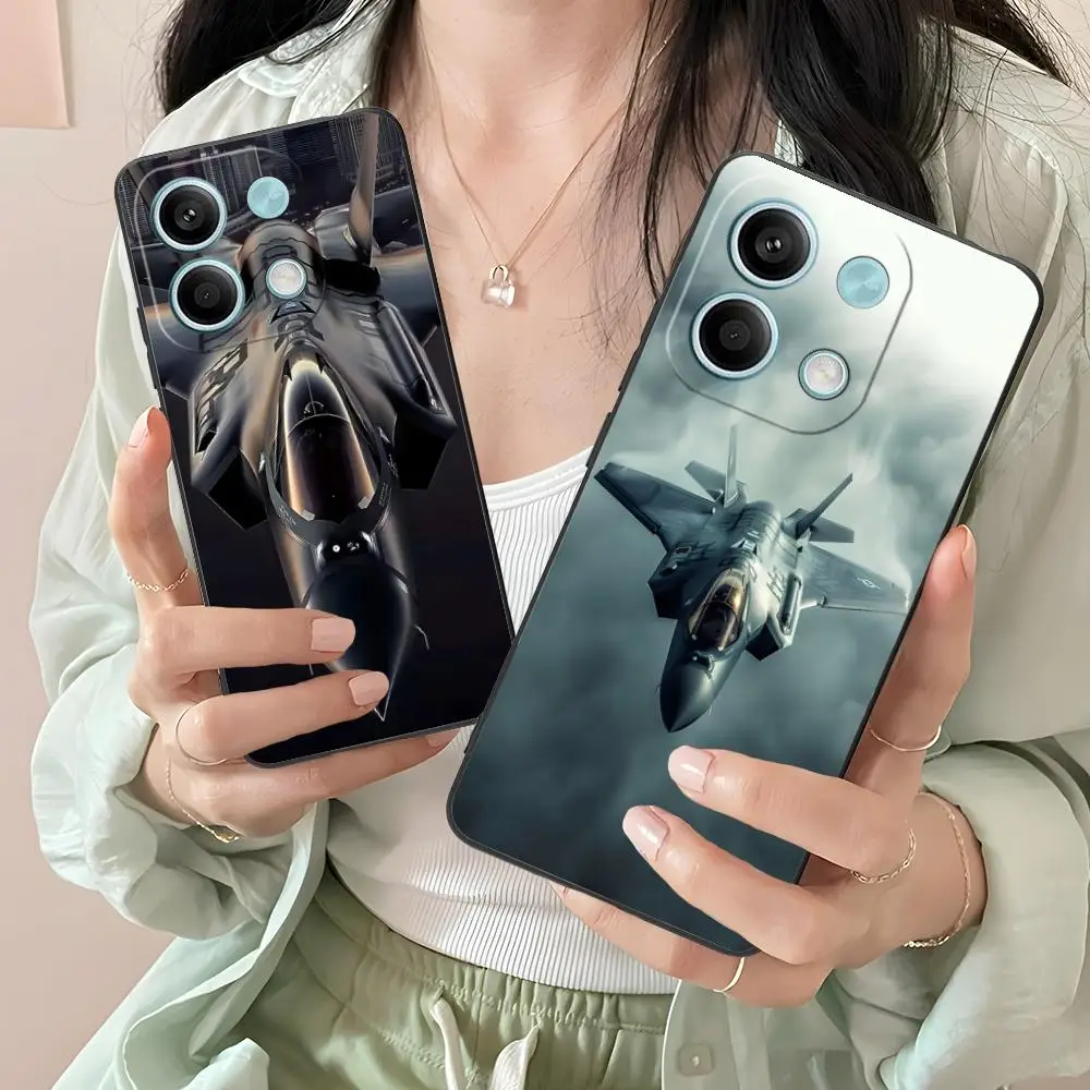 حافظة هاتف محمول على شكل طائرة AirForce لهاتف Xiaomi Redmi Note 14 13 12 11 S Pro Plus 4G 5G غطاء طباعة ملون فاخر جميل #2