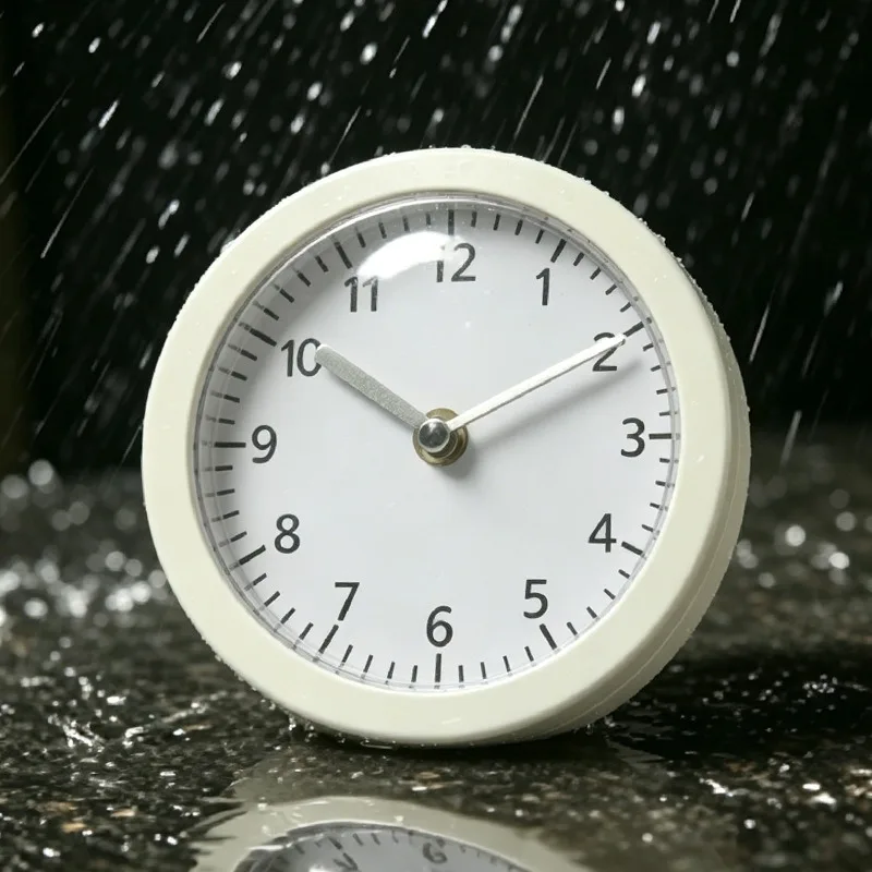 Italian Creative Wall Clocks Minimalist Anti‑Fog Suction‑Cup Mini Silent No‑Drill Bathroom Clock Kitchen Bathroom Home Decor