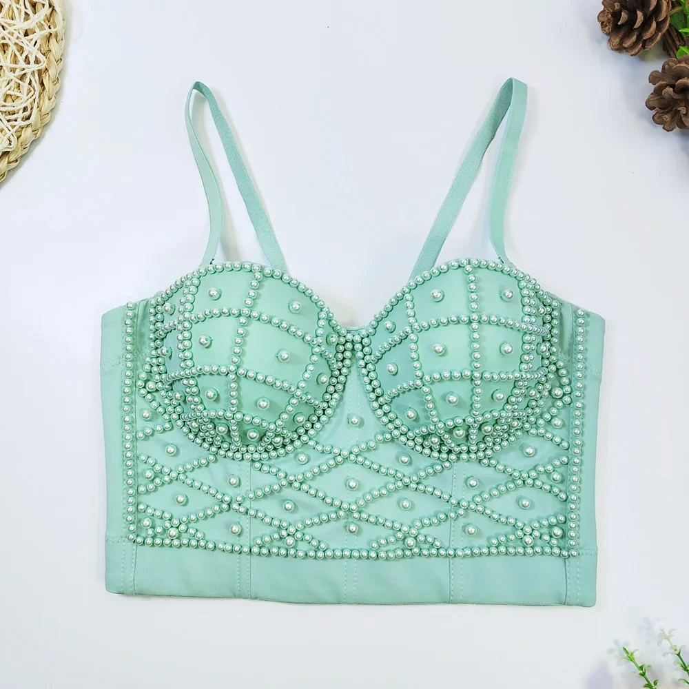 Sexy Stage Show Corset Party Club Sequin Rhinestone Fashion Tank Tops Women Clothing Y2k Clothes Streetwear Casual Vintage