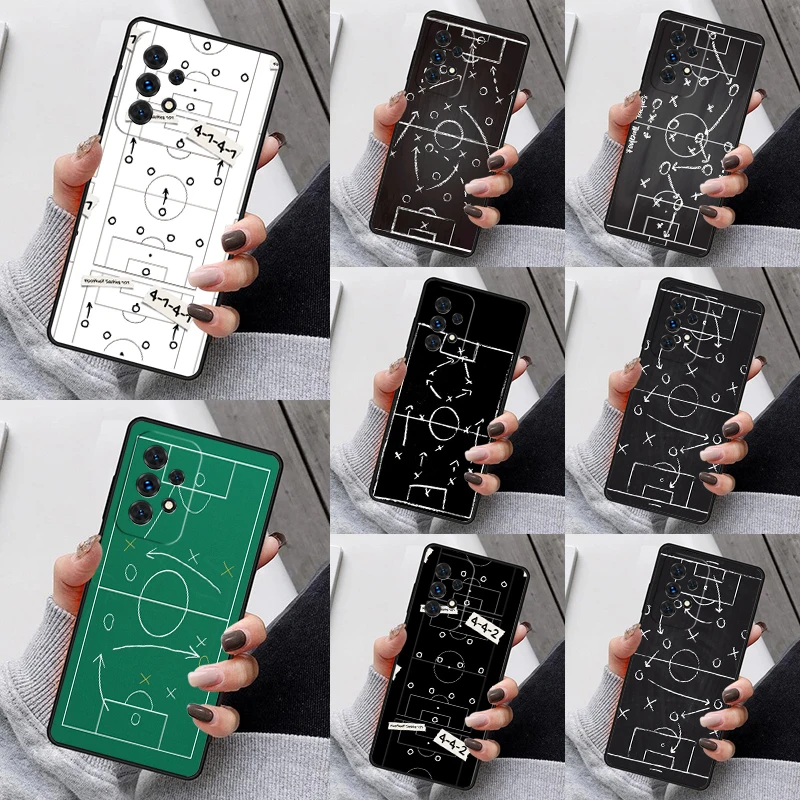 Football Soccer Tactics Time Phone Case For Samsung Galaxy S23 S21 S20 FE S24 S22 Ultra Note20 S10 S9 Plus A40 A52 A12 A13 A53