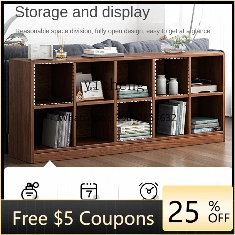 

GZ Solid Wood Living Room Shelf Floor Grid Cabinet Wall Storage Cabinet
