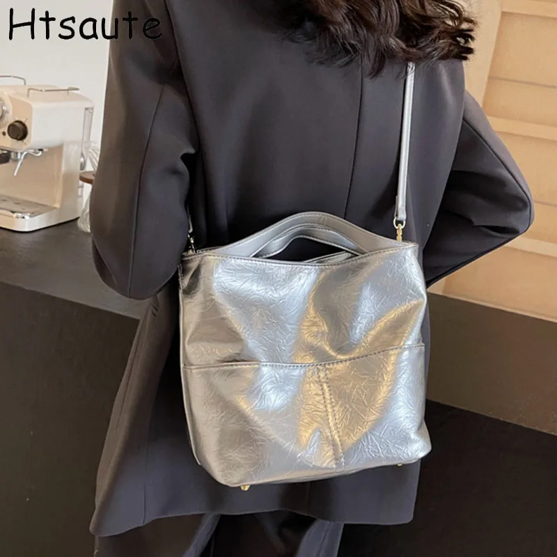 

Women Crossbody Bag Retro PU Leather Retro Shoulder Crossbody Bag Trendy Ladies Bucket Tote Commuter Purse cartera de mujer