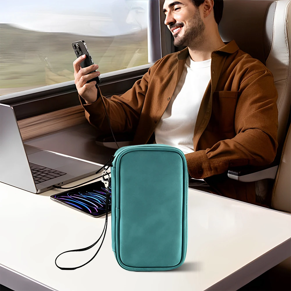 Sac de voyage en poudre étanche, module double couche, étui de voyage, câble de chargeur, téléphone, carte SD