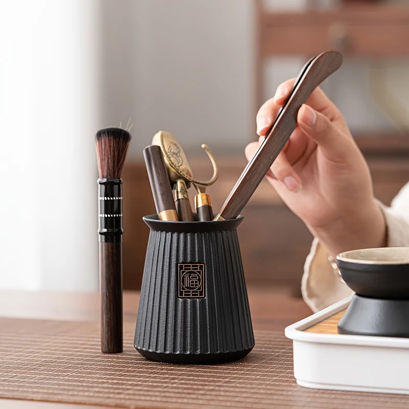 13pcs Ceramic Kung Fu Tea Set with Handle Pot 6 Cups Tea Tray Tea Caddy Filter Outdoor Travel Pot Six Gentlemen Storage Bag