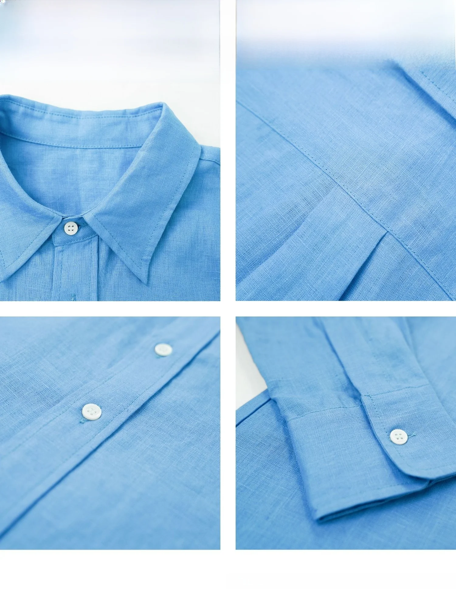 

Classic Stitched Contrast Color irt Linen 4 Yards Zhang lin L25562T Blue Sea Women's Premium Faion Summer Long Sve