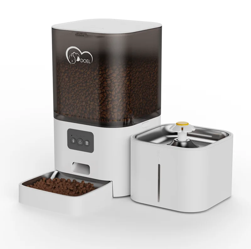 

Wifi APP Control Voice Call Function 6L Dog Cat Food Dispenser Timed Pet Feeder Food And Water 2 In 1 Smart Automatic Pet Feeder