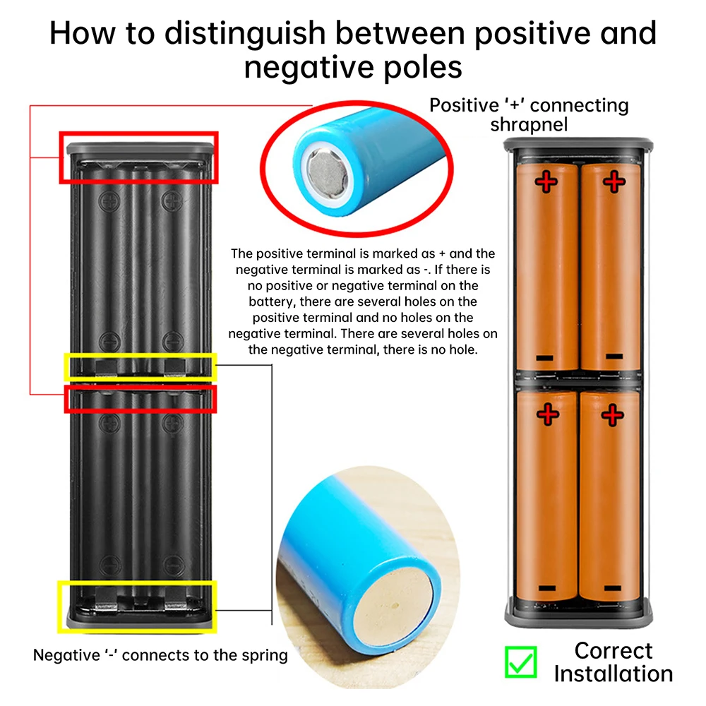 4*21700 Power Bank Case DIY Transparent Shell 22.5W Fast Charging Battery Storage Box USB C + Micro USB Port With Night Light