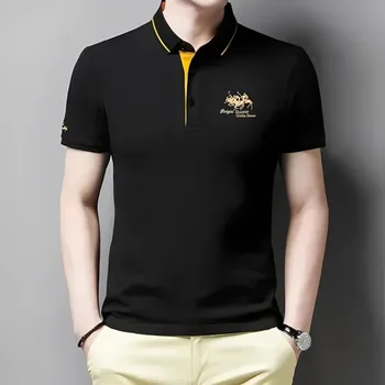 Customizable Men's Embroidered Casual Fashion Short Sleeved POLO Shirt Summer Comfortable Top 4