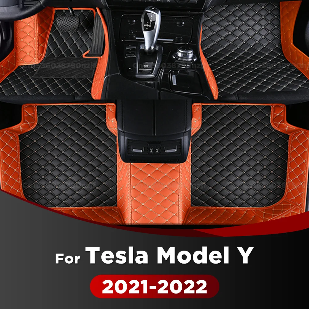 

For Tesla Model Y 2021 2022 Car Floor Mats Custom Auto Foot Pads Automobile Carpet Cover Interior Accessories