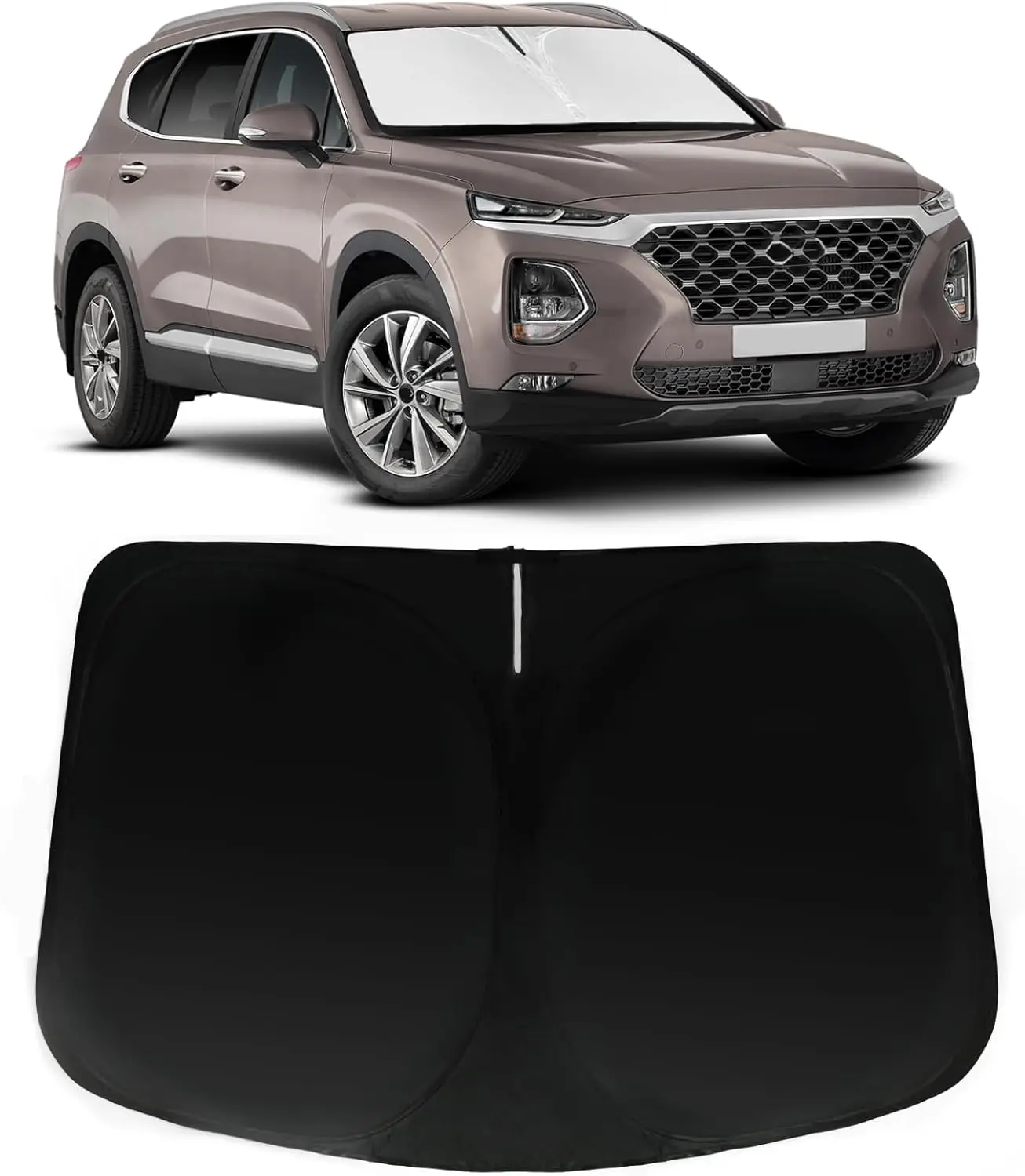 

Солнцезащитный козырек на лобовое стекло для Hyundai Santa Fe 2019-2024, солнцезащитный козырек на переднее окно автомобиля с защитой от солнца 240T, блоки УФ-лучей, тепло