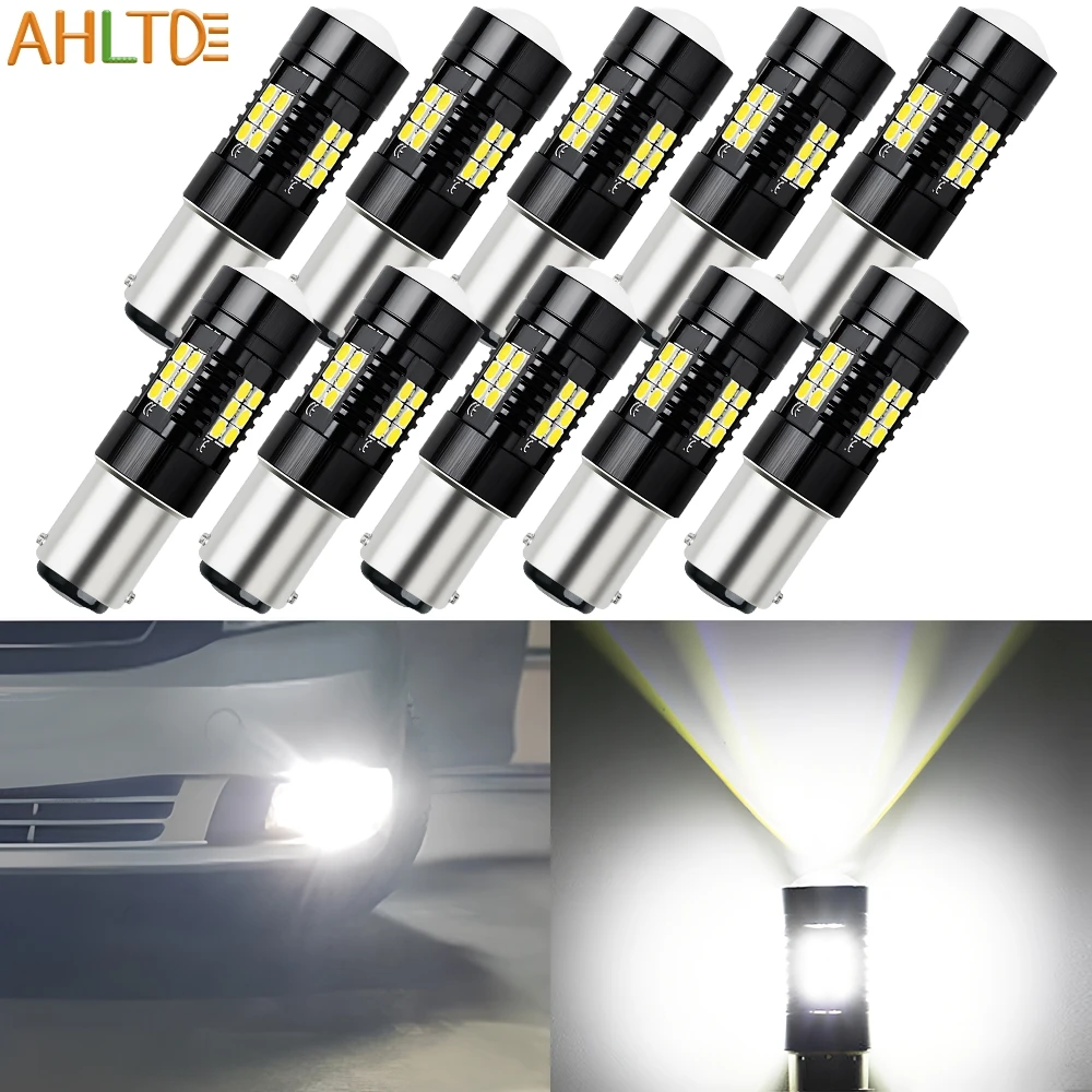 

10PCS 1156 1157 7443 LED Car Led Bulb Parking Trunk Reverse Light Clearances 3030 21smd Turn Signal License Plate Brake Lamp 12V