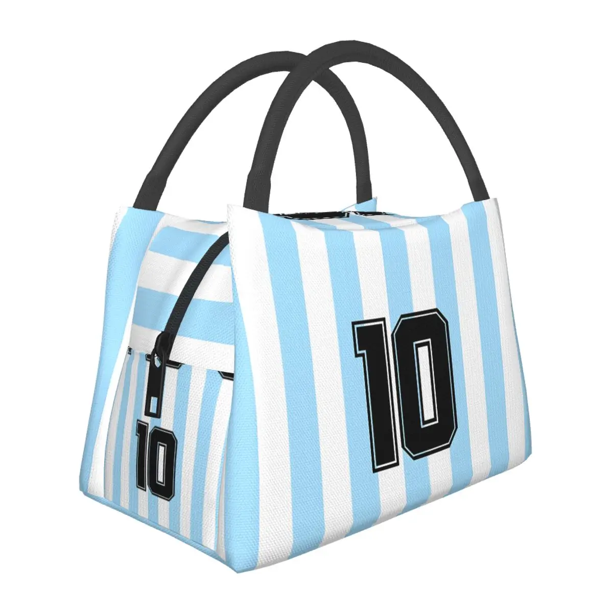 

Women Cooler Thermal Food Insulated Lunch Bag Football Star Messi 10 Letter Lunch Box Kids Portable Picnic Tote Bags