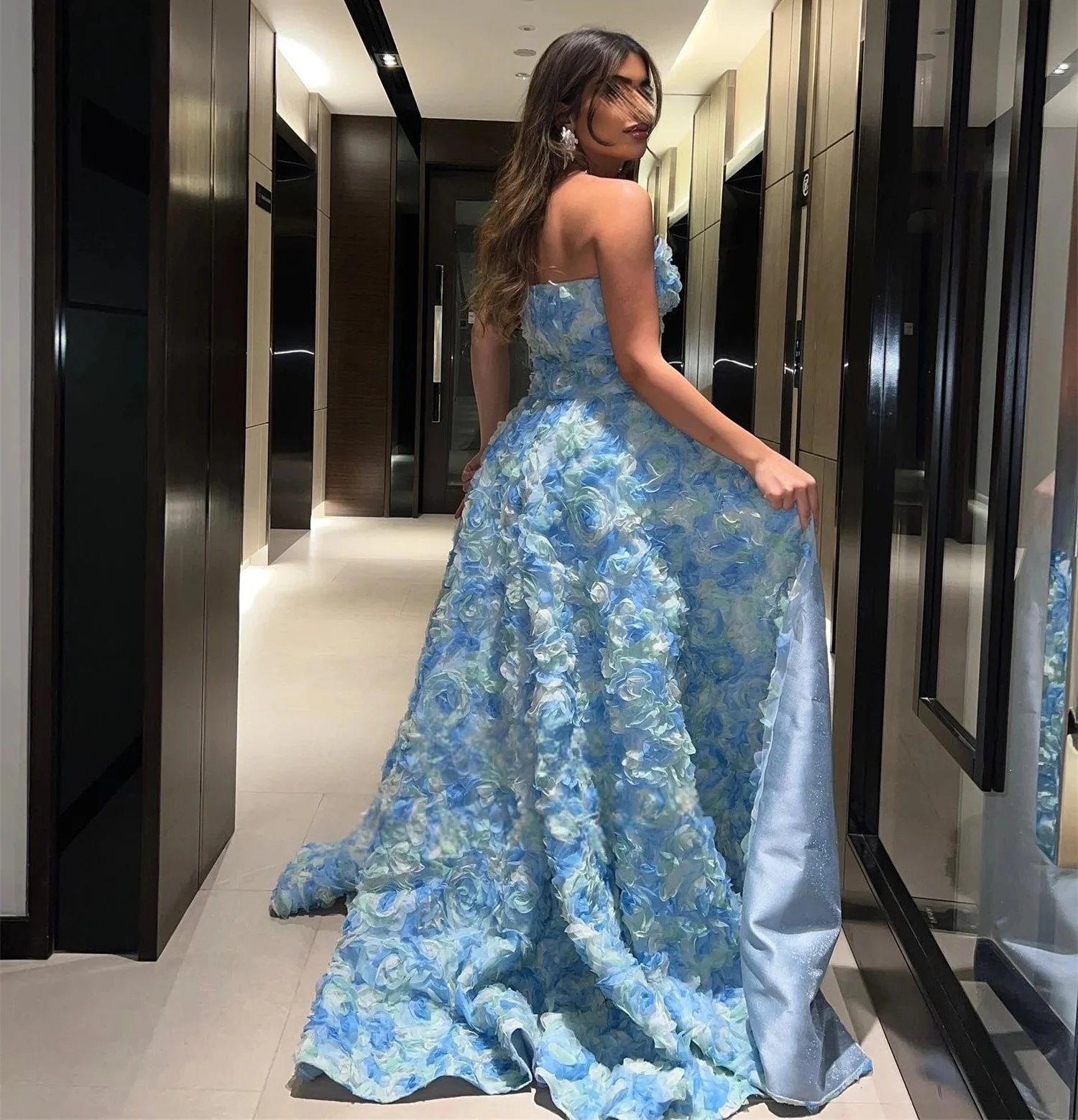 Robe de soirée longue à fleurs, sur mesure, pour occasions, Pastrol, Jersey unisexe, rétro, dubaï, saoudien, arabe, Israël, bal personnalisé