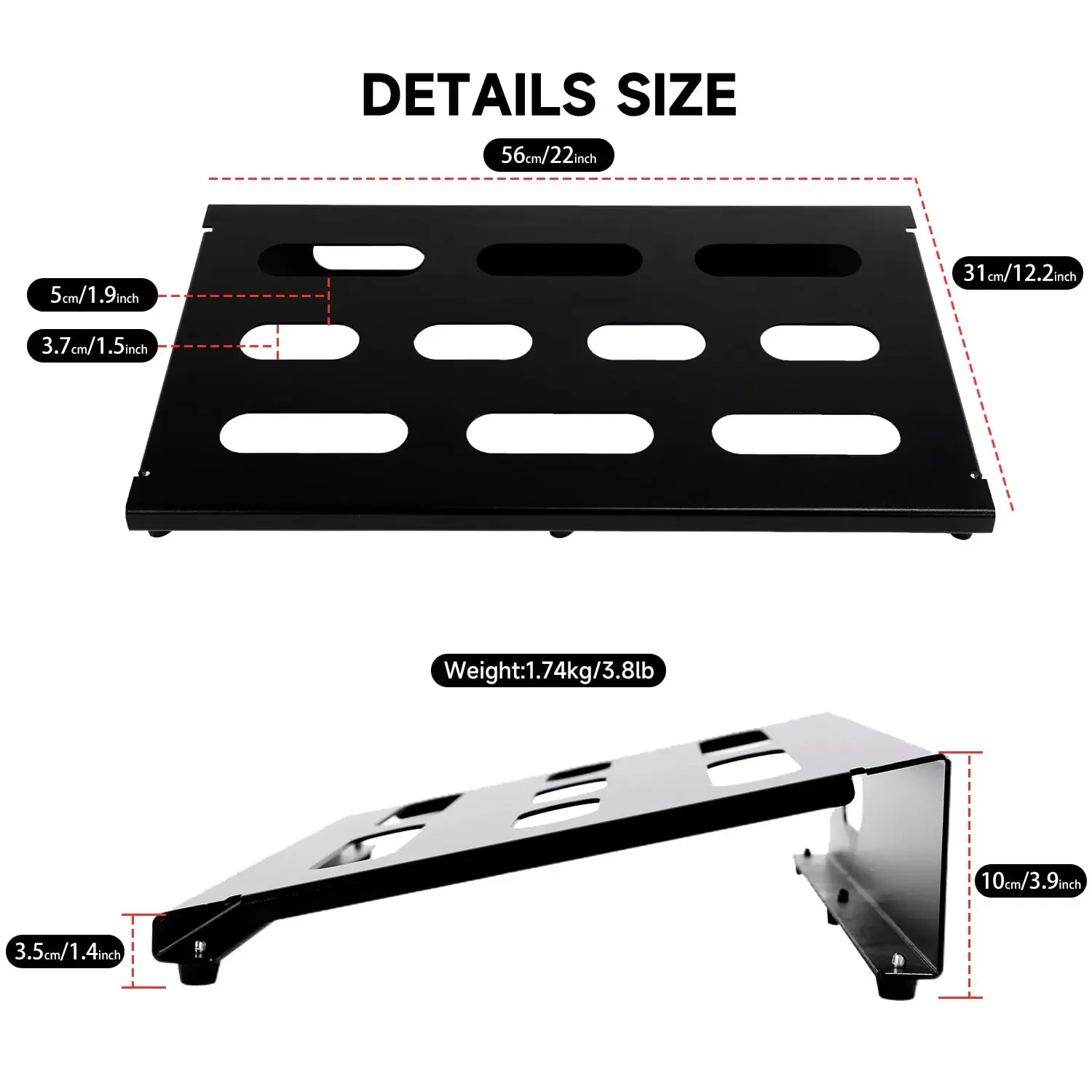 

Ghost Fire Guitar Pedal Board Ultrathin Aluminum Effect Pedalboard with Carry Bag U Series (UP-04 Deluxe Suit)