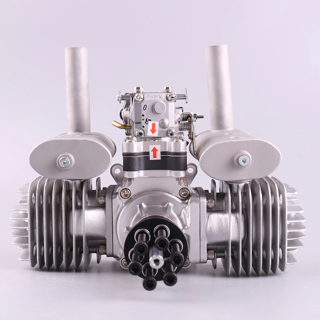 VVRC RCGF 120cc Twin Cylinder Petrol/Gasoline Engine Dual Cylinder with Muffler/Igniton/Spark Plug for RC Model Airplane