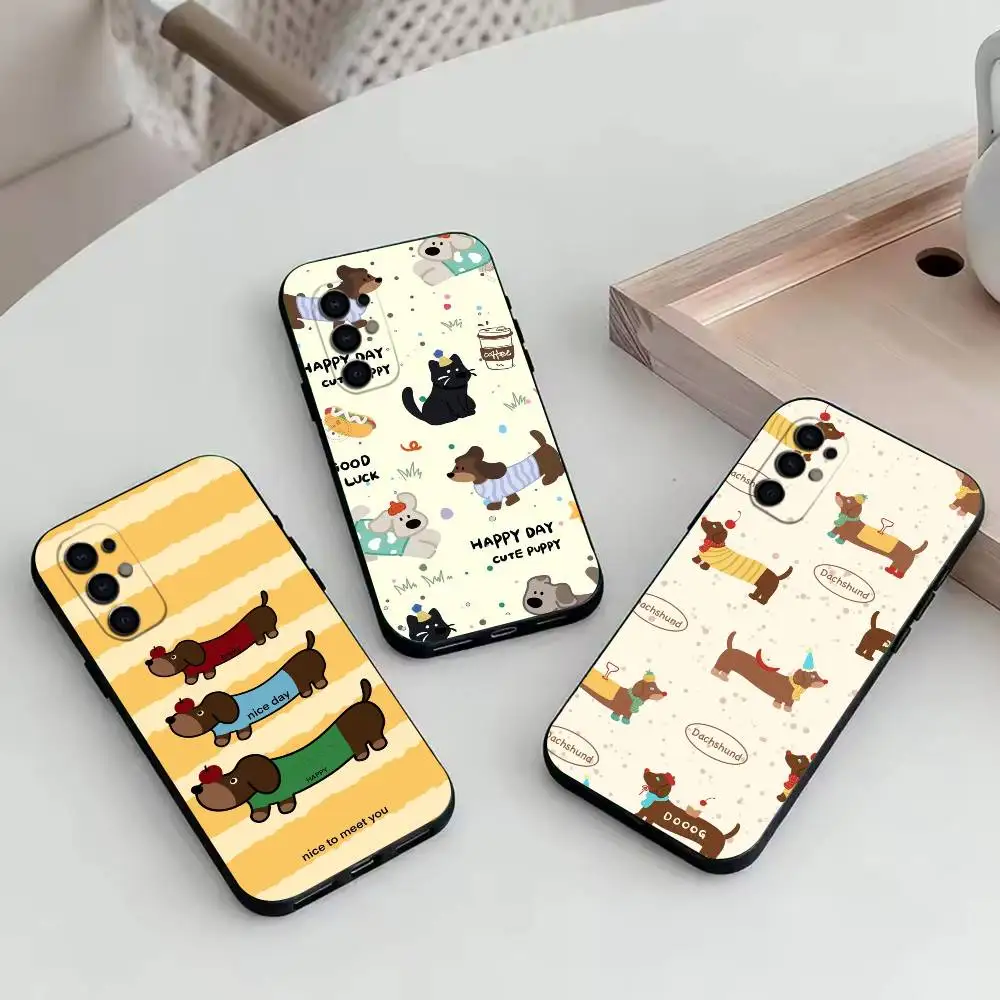 Dog Autumn Dachshund  Phone Case For Samsung S25,S24,S21,S22,S23,S30,Ultra,S20,Plus,Fe,Soft Silicone Black Cover