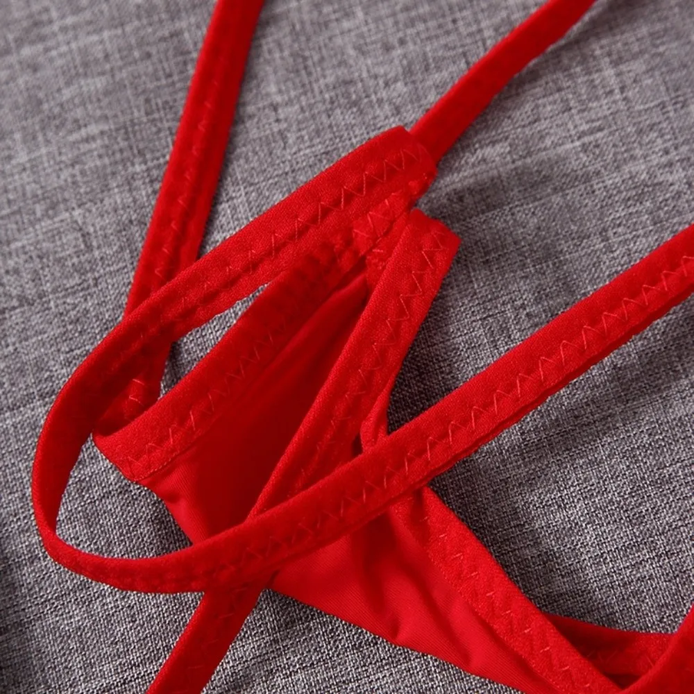Simple Mesh Men's Thin Thong Transparent Low Waist Men Underwear Hollow Out Thin Strip T-back Briefs Intimate