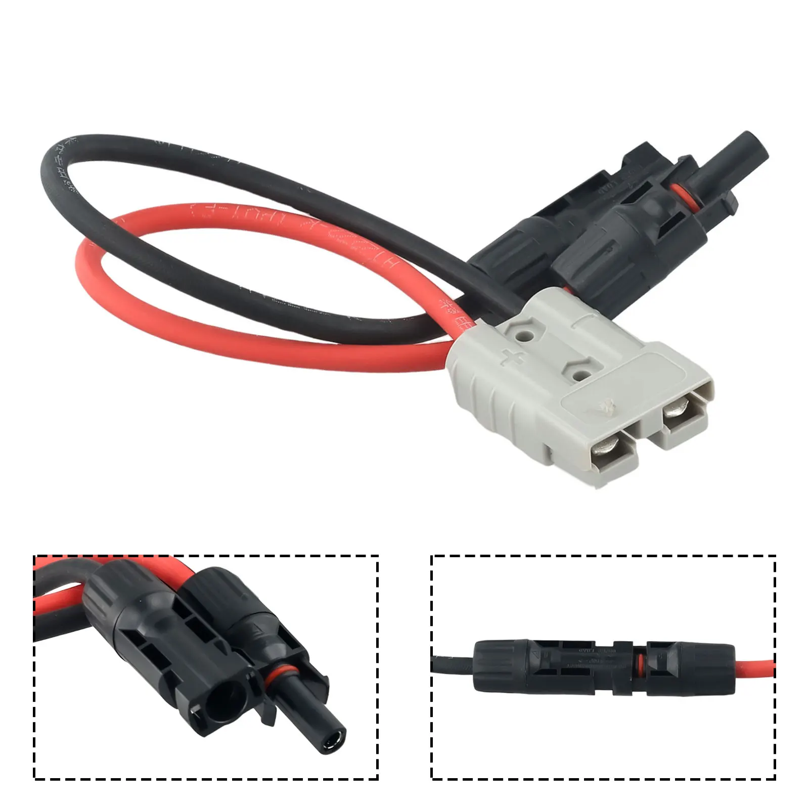 1pc Y Adaptor Connector 30cm 50 AMP Plug To Solar Panel Cable Pvc Y Adaptor Connector Charging Plug Power Adapter Connection