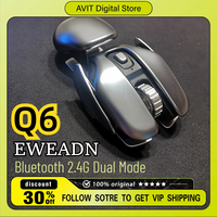 EWEADN Q6 Wireless Mouse Bluetooth 2.4G Dual Mode Alloy Ergonomic Mute Button Esports Office Gaming Mouse Laptop Accessories