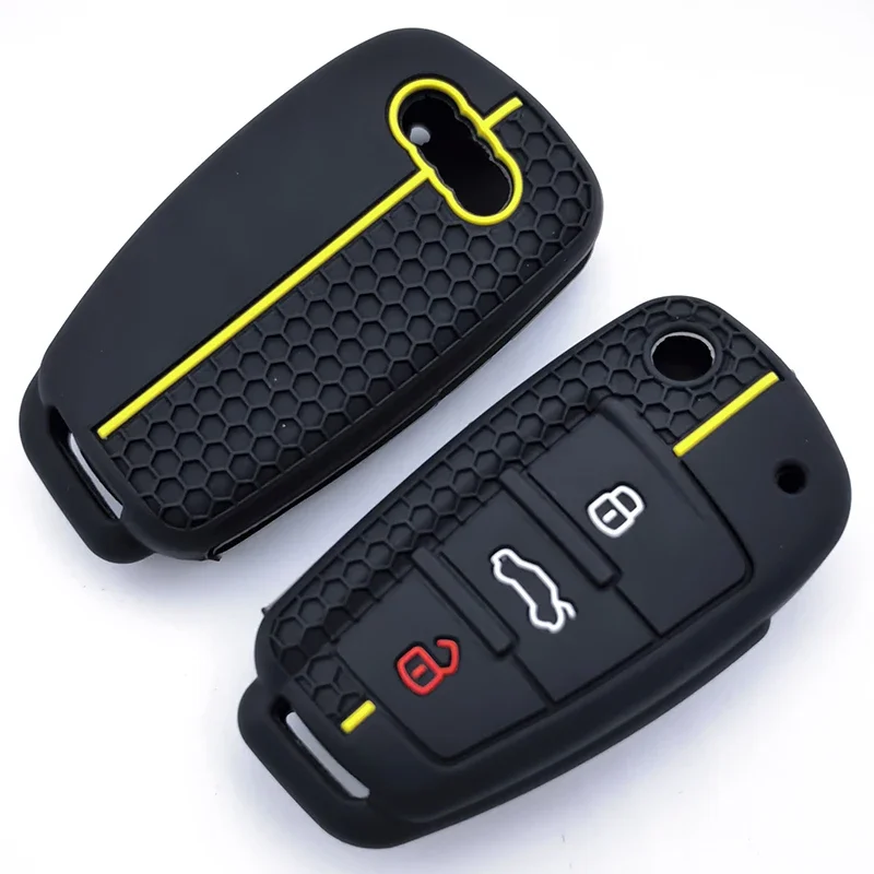 Neue Silikon Schlüssel Fall Abdeckung Shell für Audi A4 B7 A6 C6 4f 8v A3 8p A1 a3 Fernbedienung Schlüssel Halter Jacke Zubehör Fob Zubehör